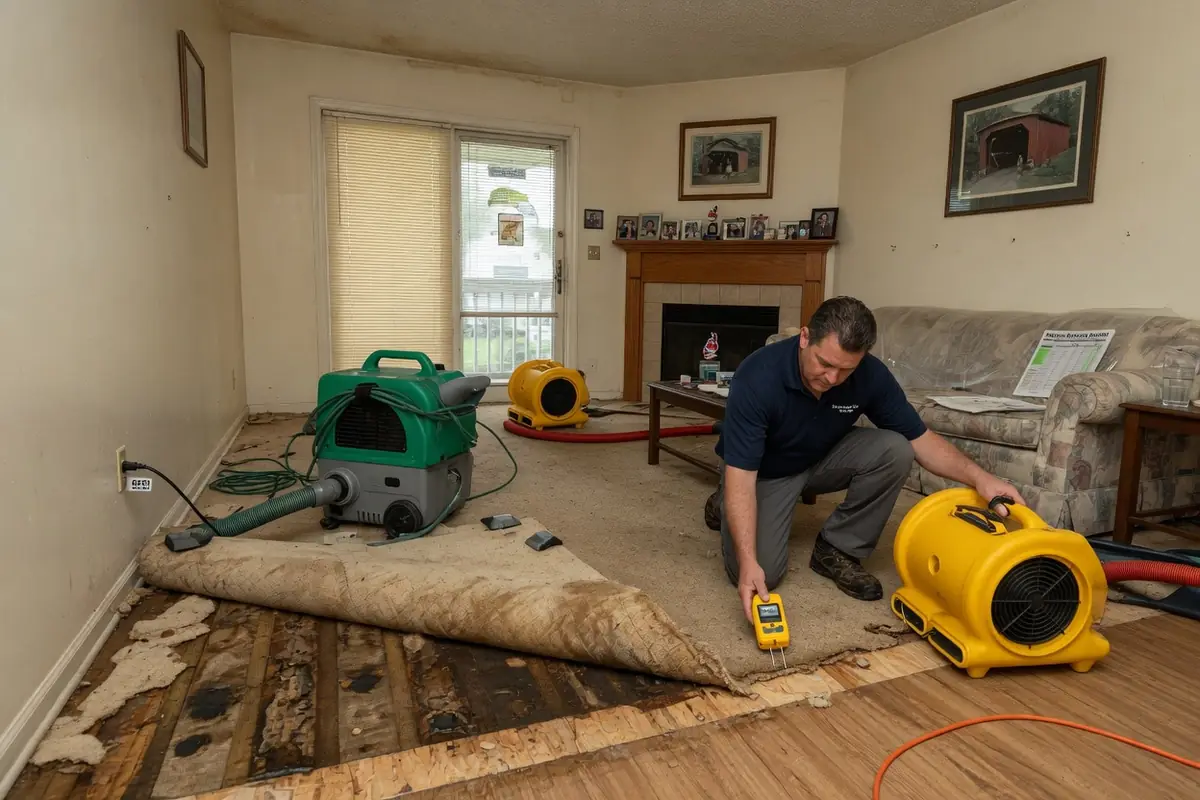 Emergency Water Damage Restoration Akron OH, LLC crew at work